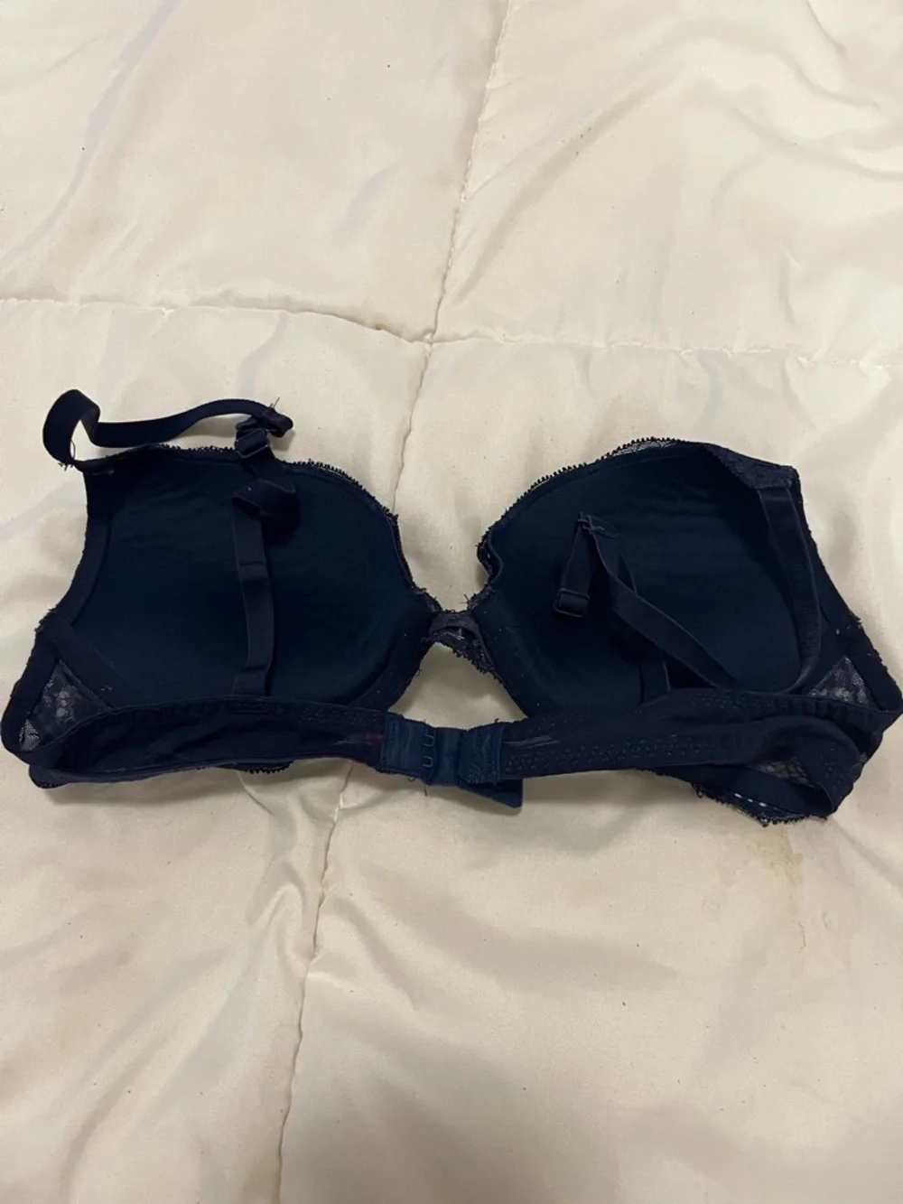 La Senza 32B Navy Blue Lace Push-Up Bra - Picture 2 of 3